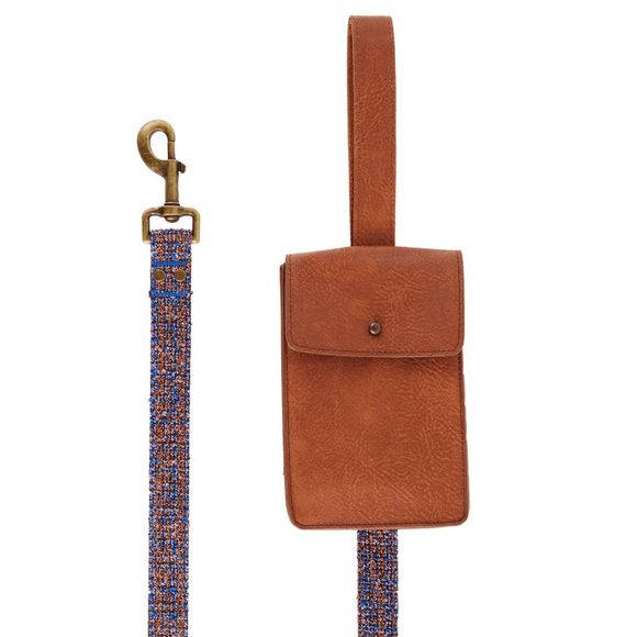Top Paw Leather Waste Bag Dispenser Tweed Dog Leash 4 FT‎ - Picture 1 of 5